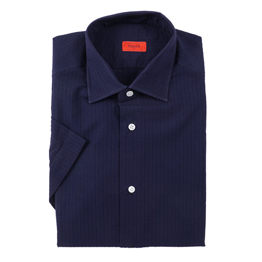 Isaia Short Sleeve Lightweight Cotton Shirt - Top Shelf Apparel