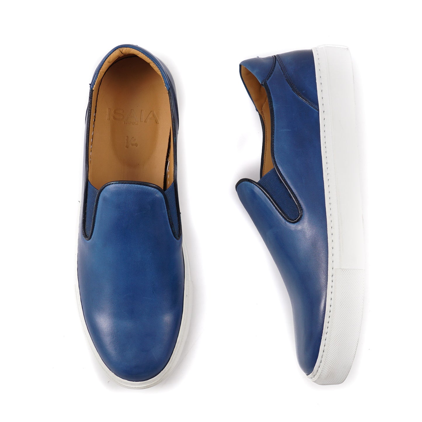 Isaia Slip-On Calf Leather Sneakers - Top Shelf Apparel