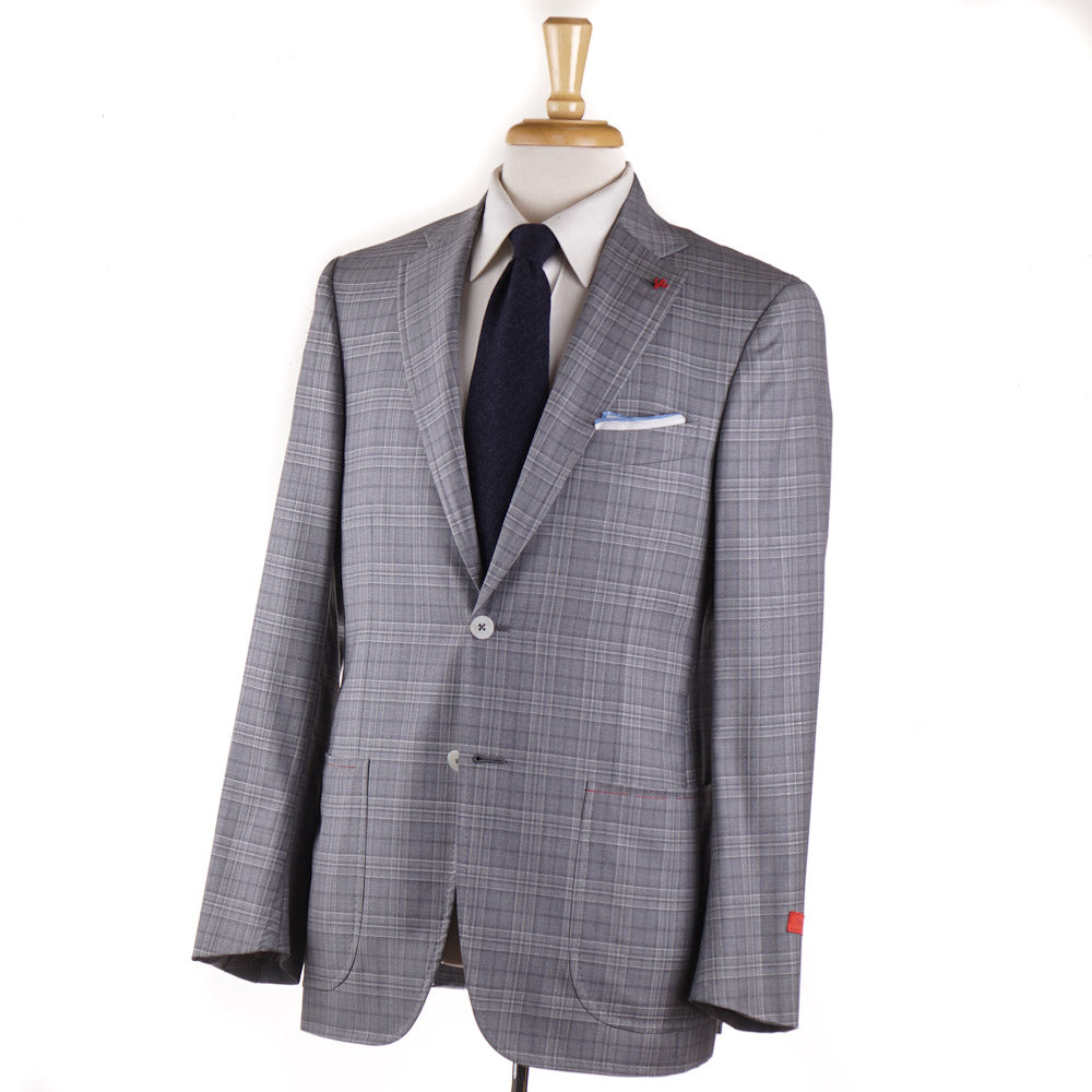 Isaia Light Gray Check Super 140s Wool Suit - Top Shelf Apparel