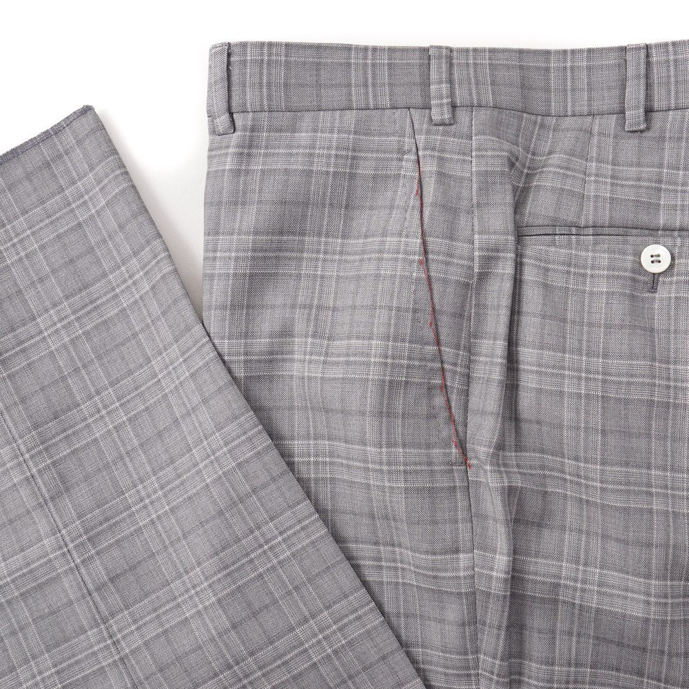 Isaia Light Gray Check Super 140s Wool Suit - Top Shelf Apparel