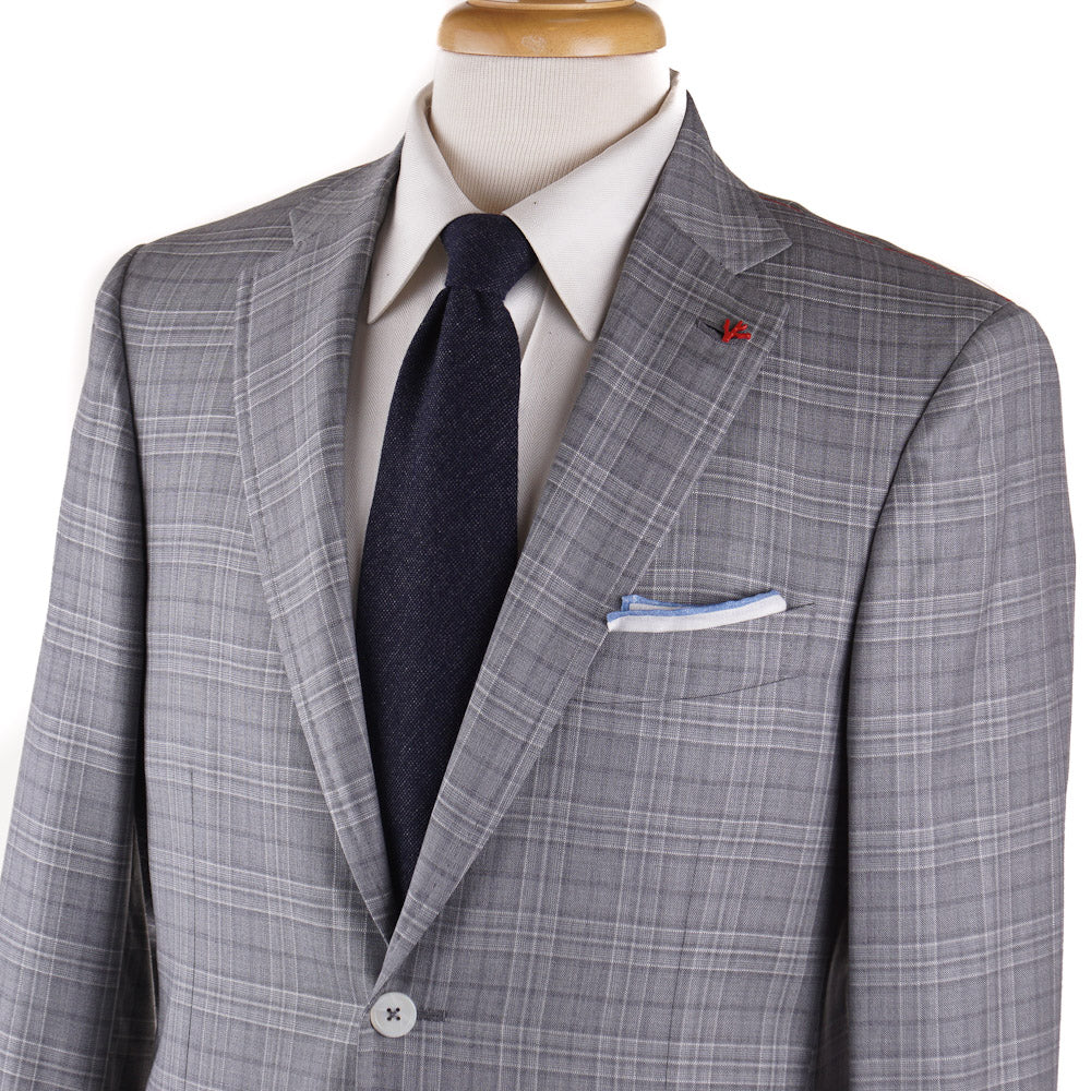 Isaia Light Gray Check Super 140s Wool Suit - Top Shelf Apparel