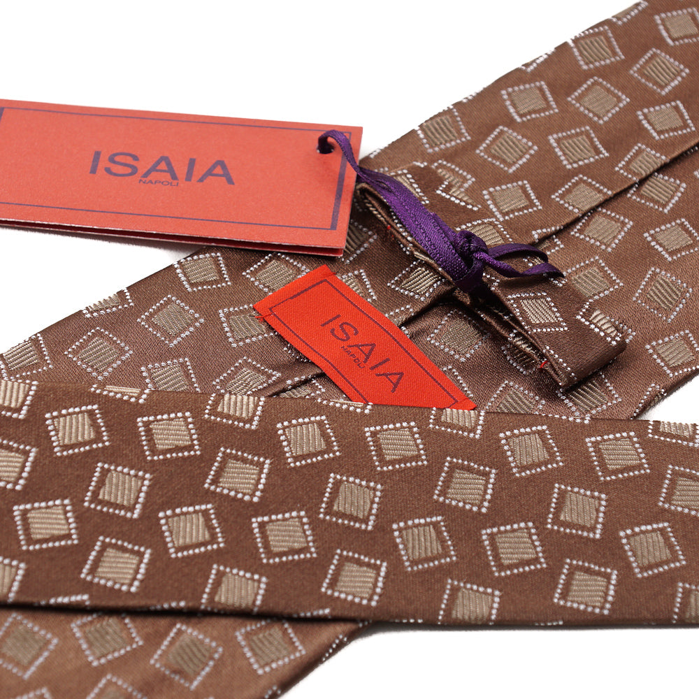 Isaia 7-Fold Foulard Design Silk Tie - Top Shelf Apparel