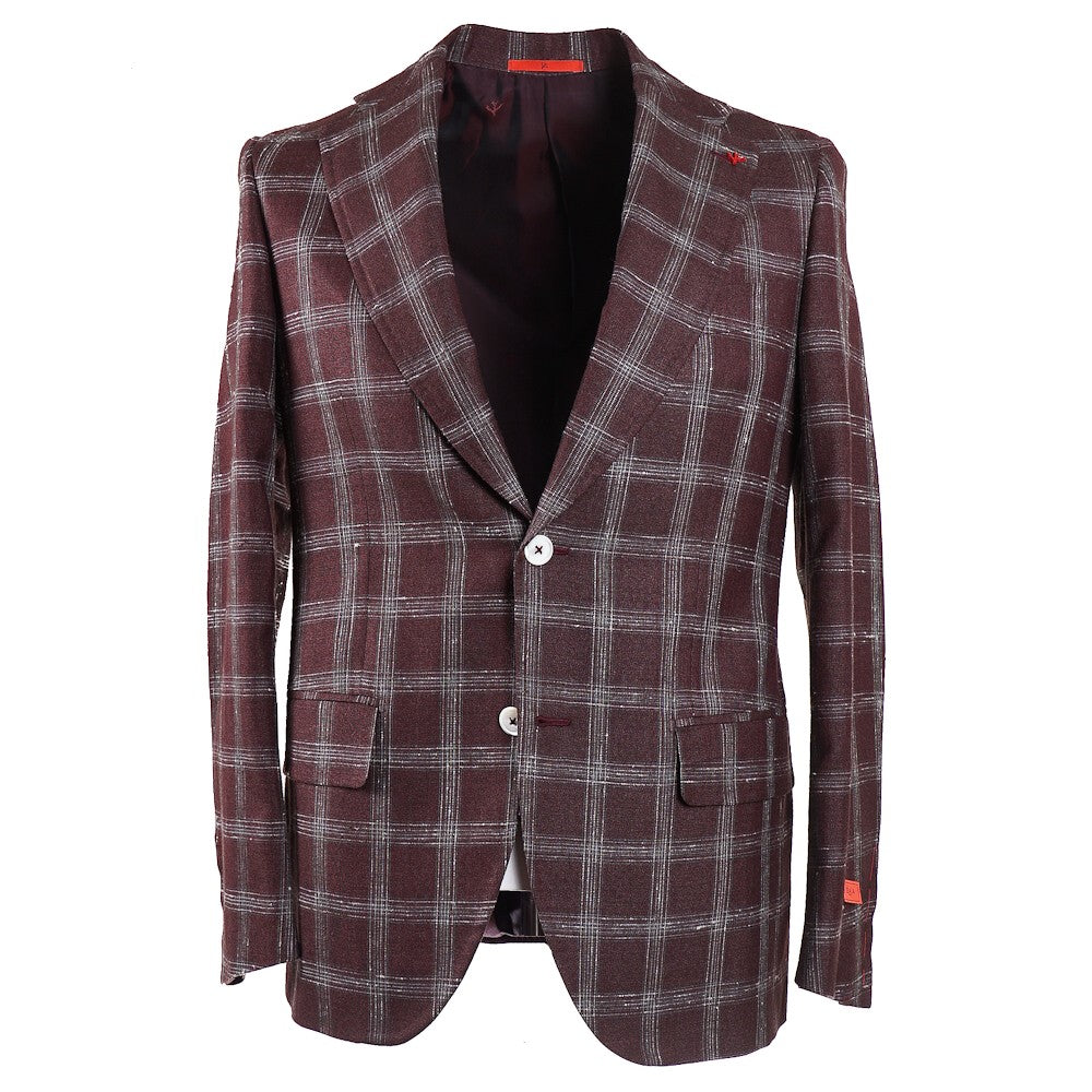 Isaia Burgundy Wool-Silk-Linen Sport Coat - Top Shelf Apparel