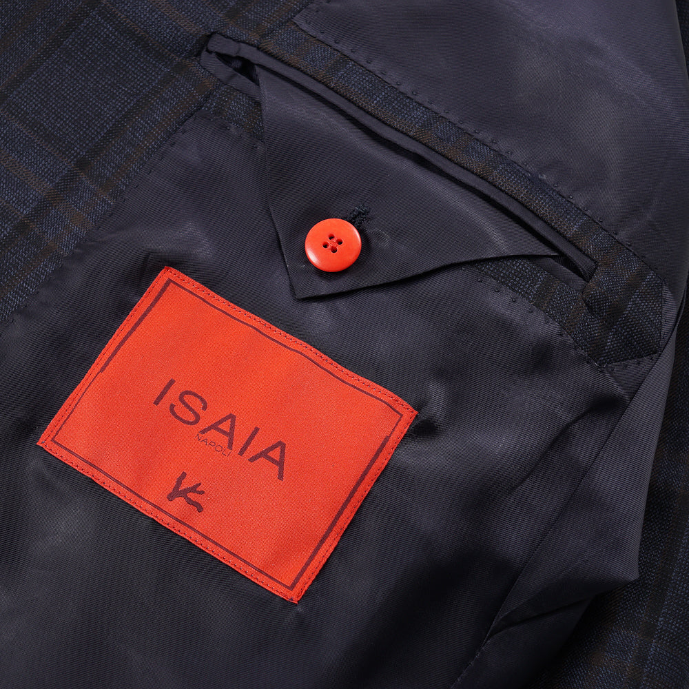 Isaia Dark Blue Check Wool Sport Coat - Top Shelf Apparel