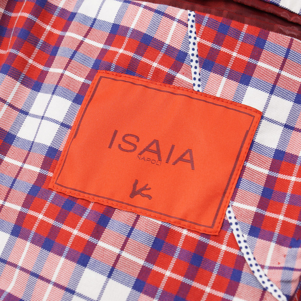Isaia Red Check Lightweight Sport Coat - Top Shelf Apparel