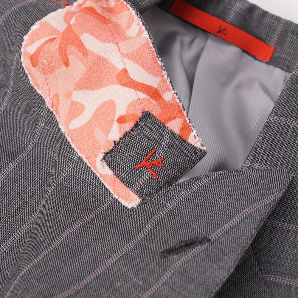 Isaia Gray and Pink Striped Wool-Linen Suit - Top Shelf Apparel