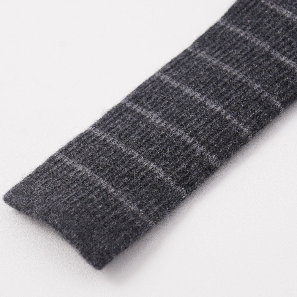 Kiton Gray Striped Knit Cashmere Tie - Top Shelf Apparel
