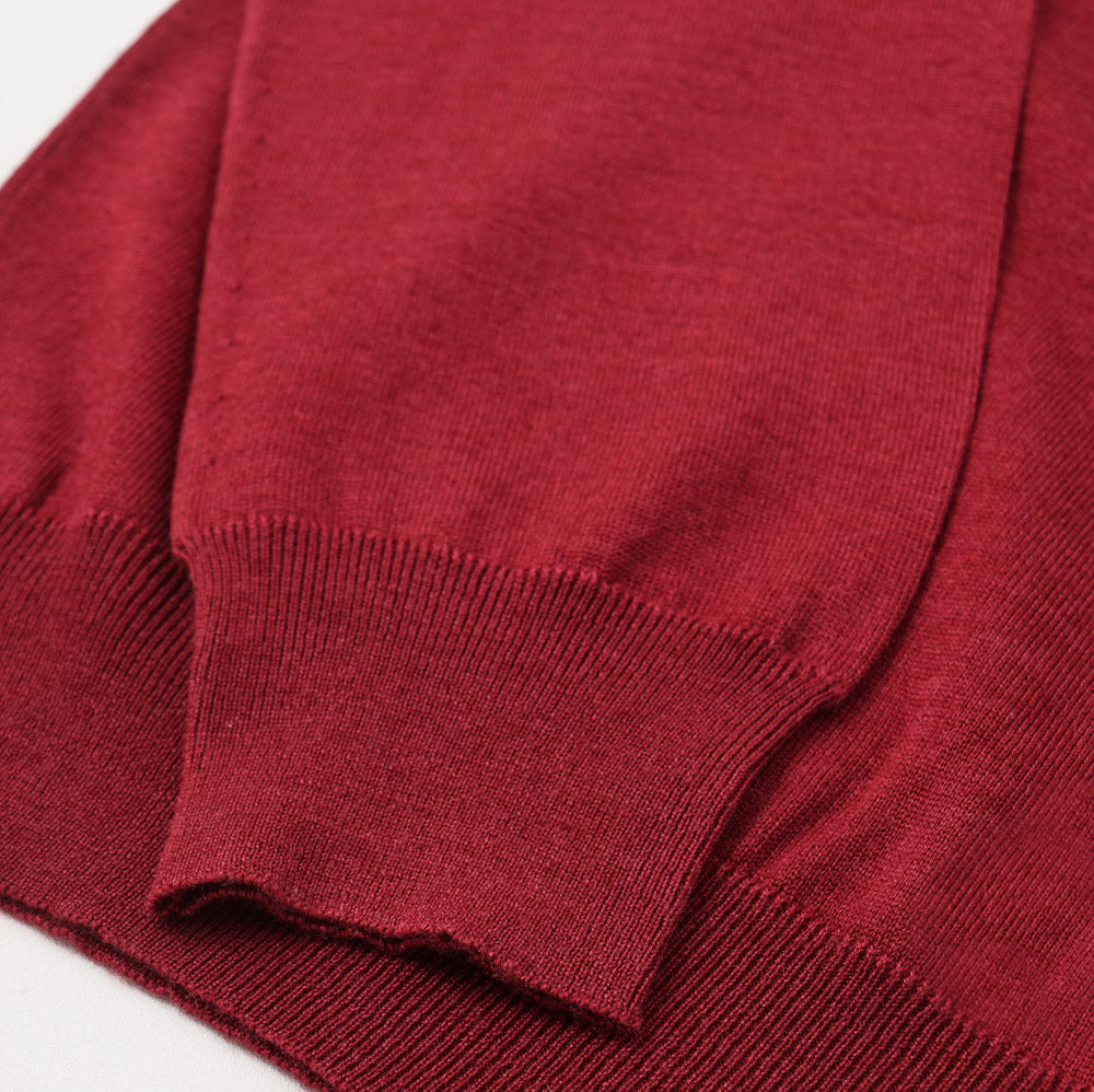 Kiton Burgundy Merino Wool-Silk Sweater - Top Shelf Apparel