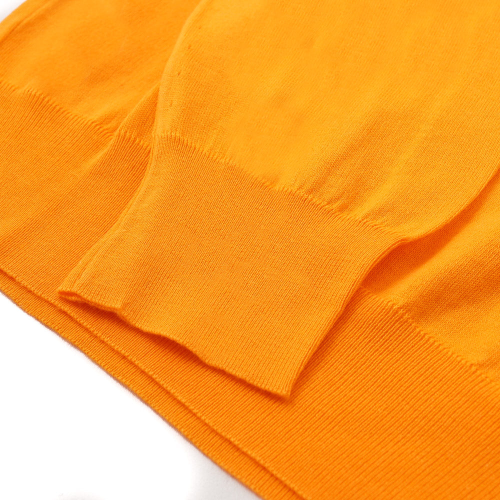 Kiton Lightweight Cotton Sweater in Bright Orange - Top Shelf Apparel