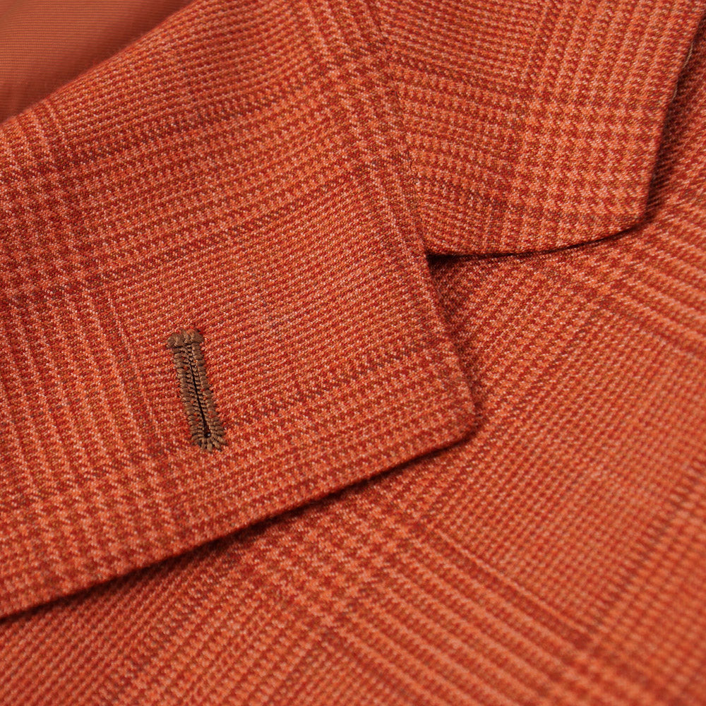 Kiton Paprika Orange Check Cashmere Sport Coat - Top Shelf Apparel