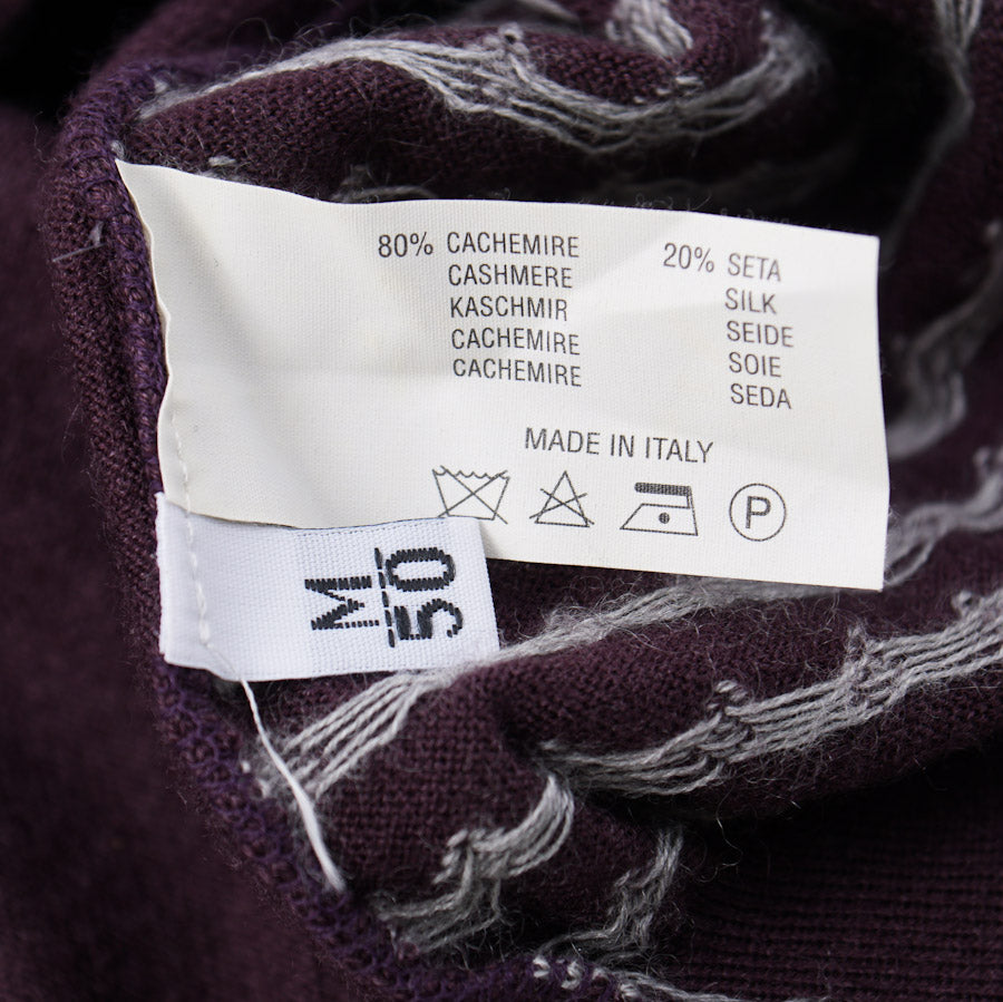 Kiton Plum Jacquard Cashmere-Silk Sweater - Top Shelf Apparel