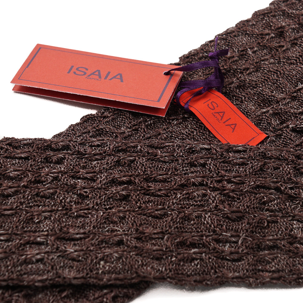 Isaia Patterned Knit Silk and Linen Tie - Top Shelf Apparel