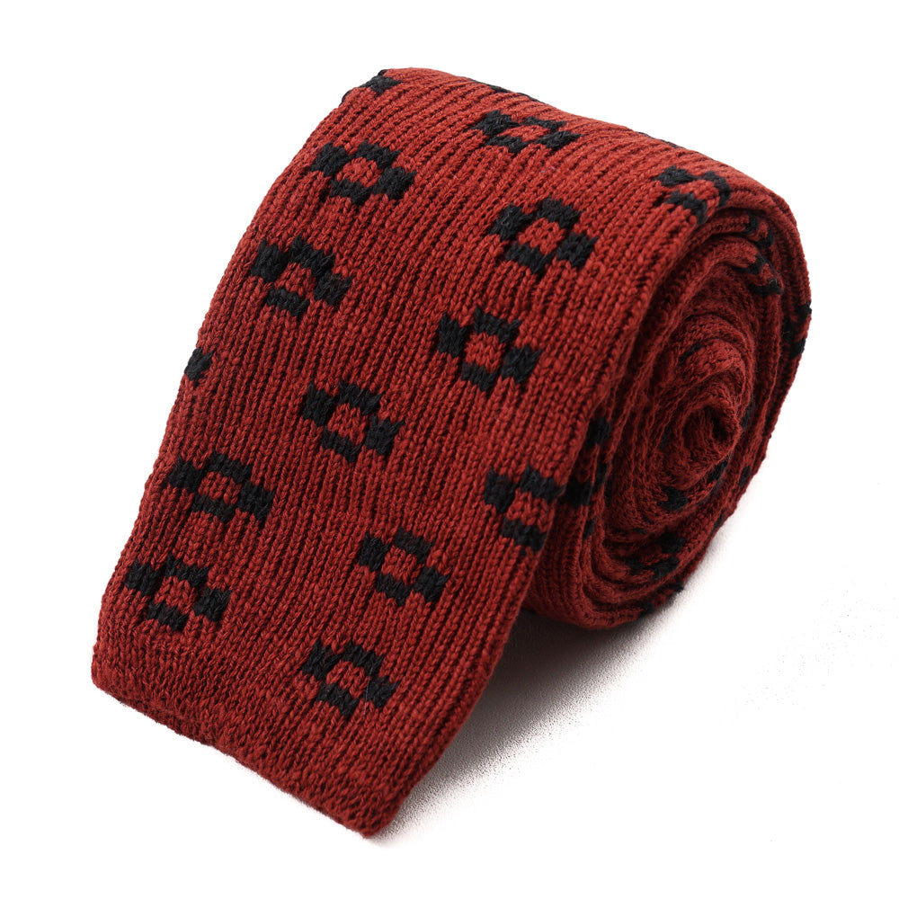 Isaia Patterned Knit Cotton Tie - Top Shelf Apparel