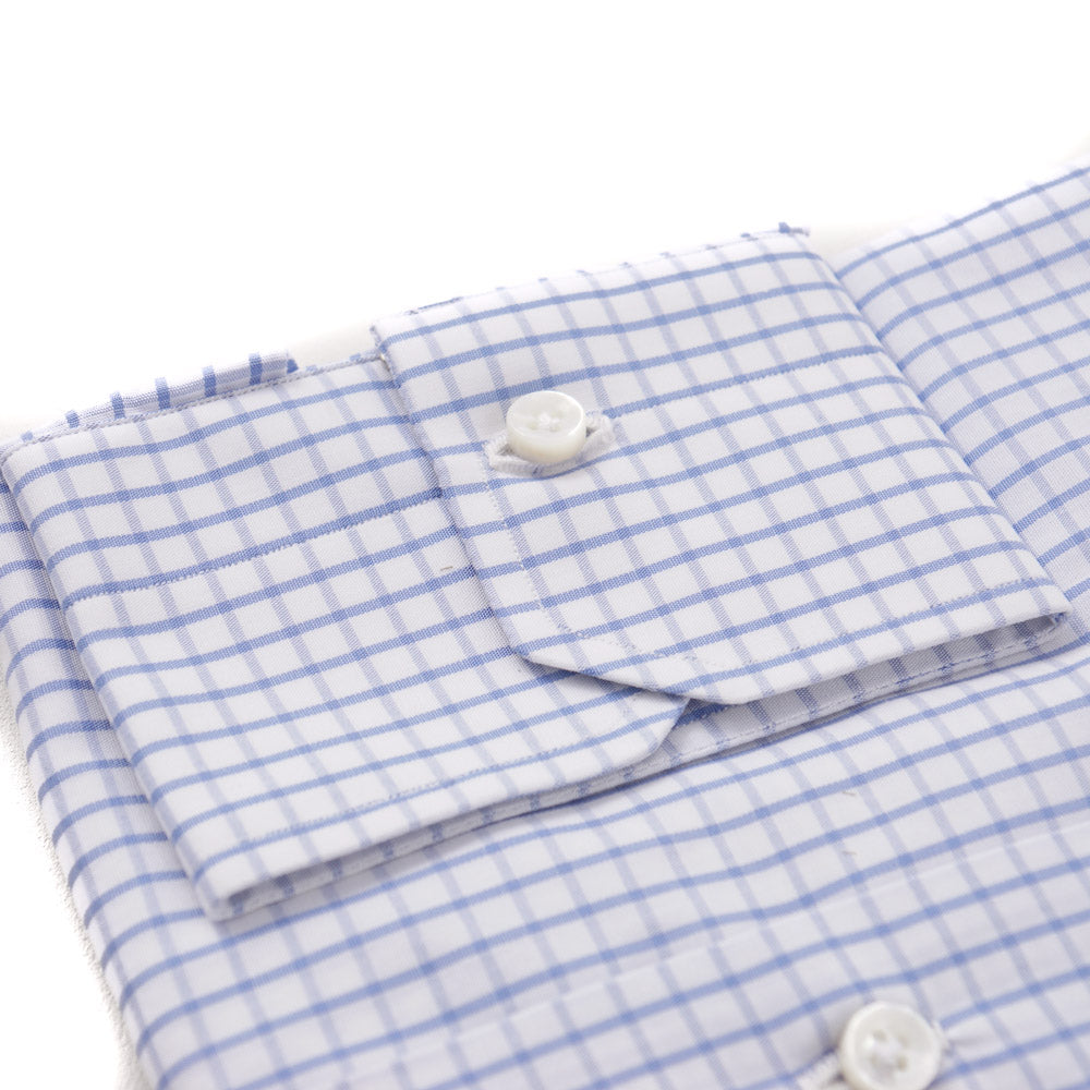 Mattabisch Cotton Shirt in Sky Blue Grid Check - Top Shelf Apparel
