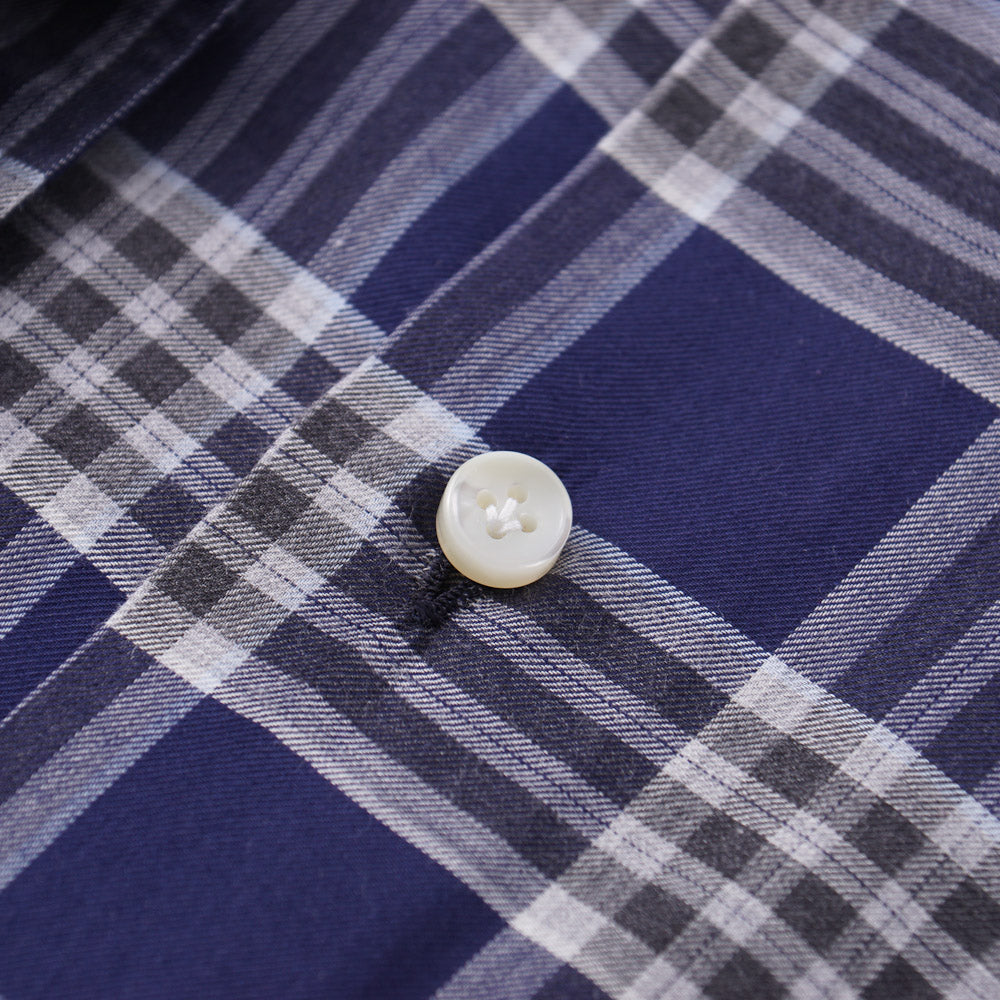 Mattabisch Cotton Shirt in Navy Check - Top Shelf Apparel