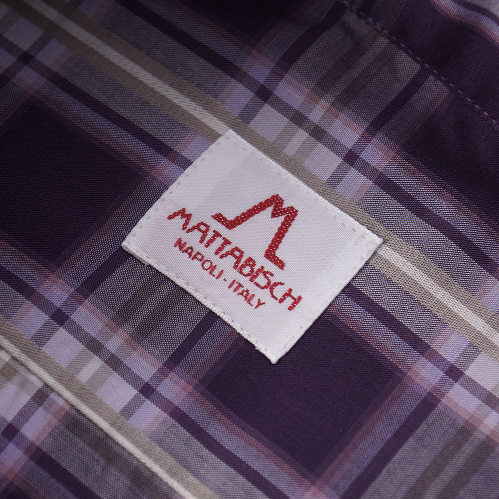 Mattabisch Cotton Shirt in Plum Purple Check - Top Shelf Apparel