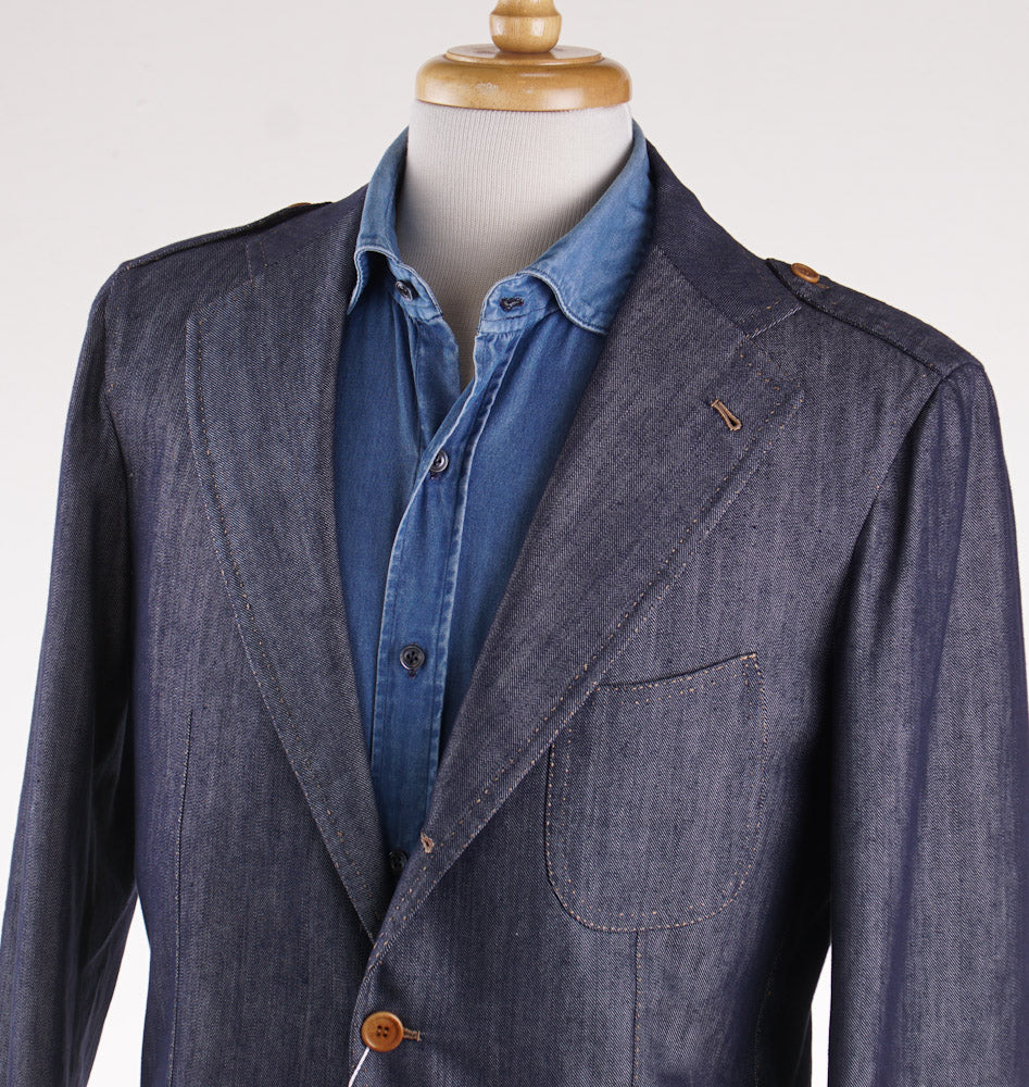 Orazio Luciano Indigo Twill Denim Blazer – Top Shelf Apparel