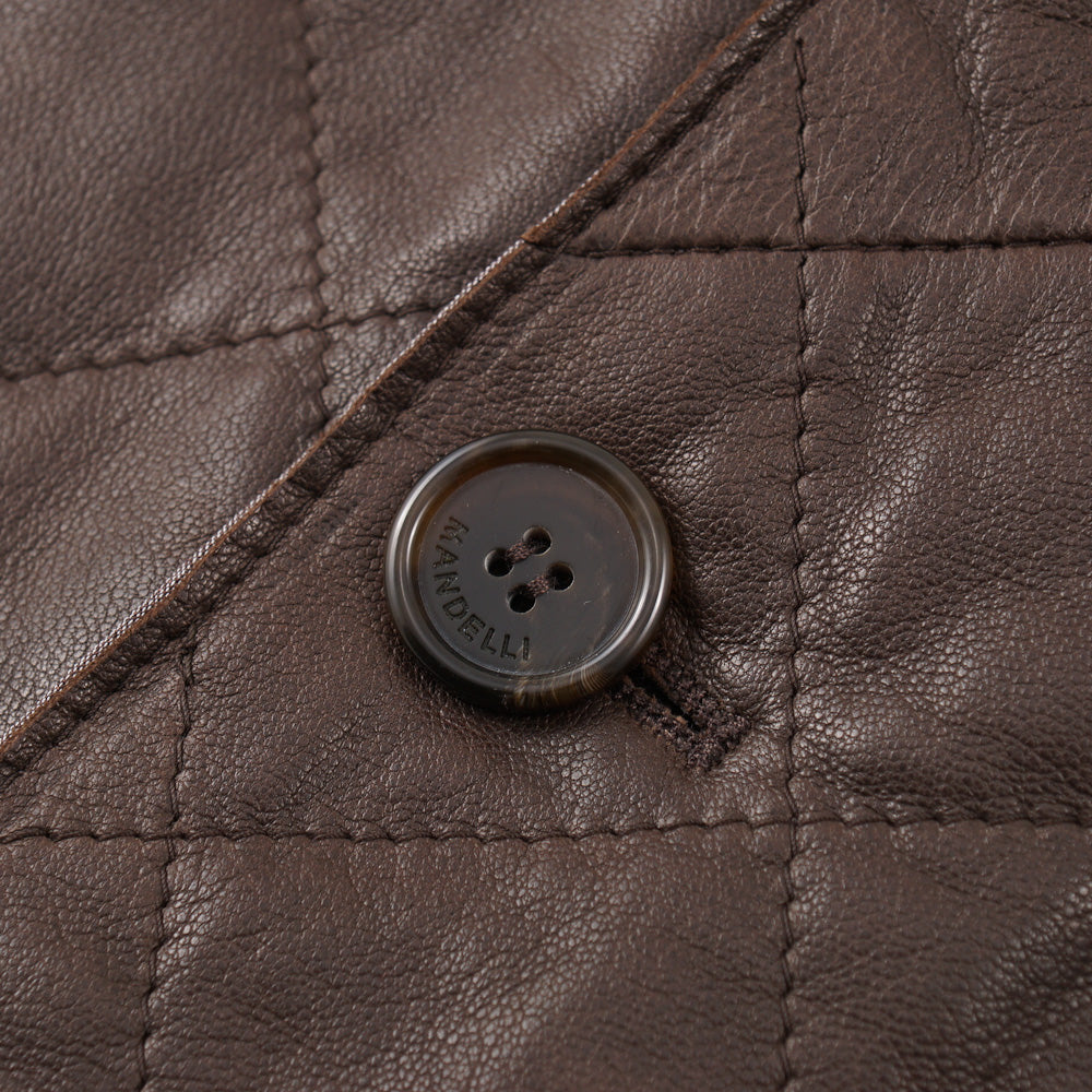 Mandelli Quilted Brown Leather Jacket - Top Shelf Apparel