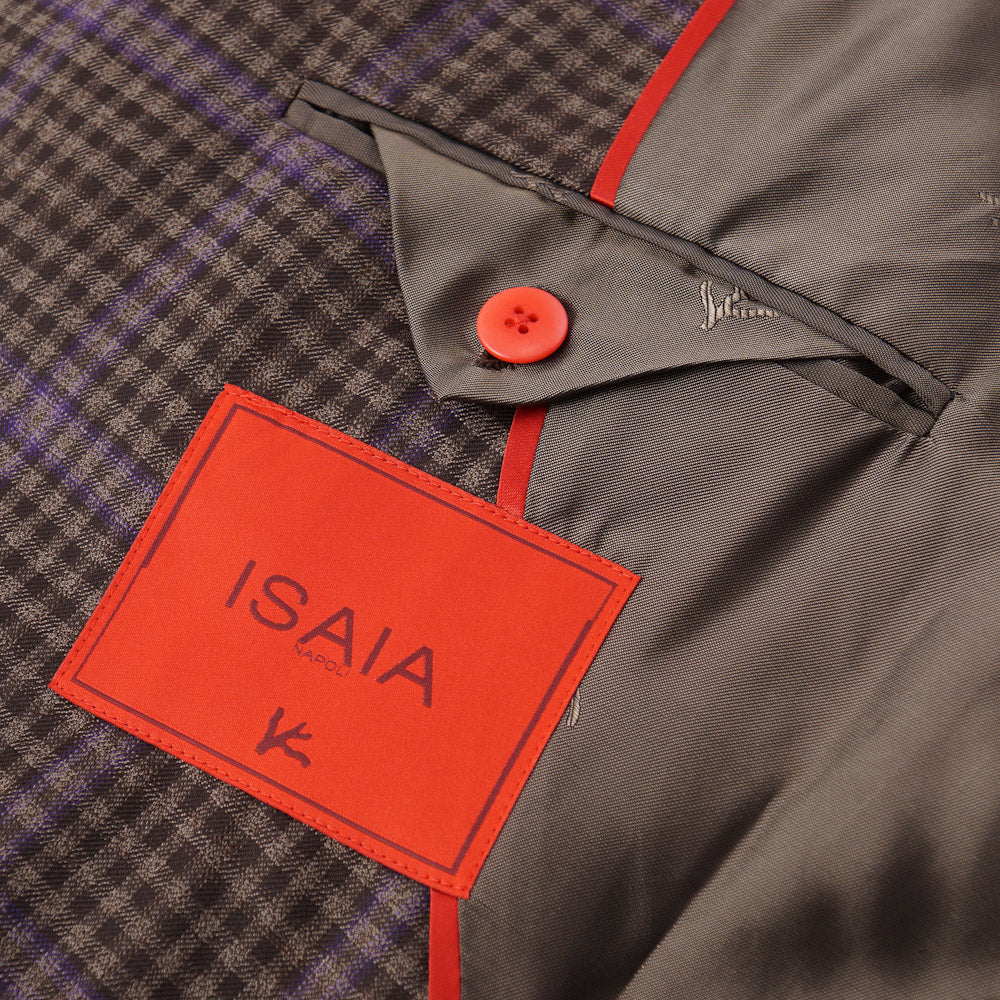 Isaia Brown and Violet Check 140s Wool Sport Coat - Top Shelf Apparel
