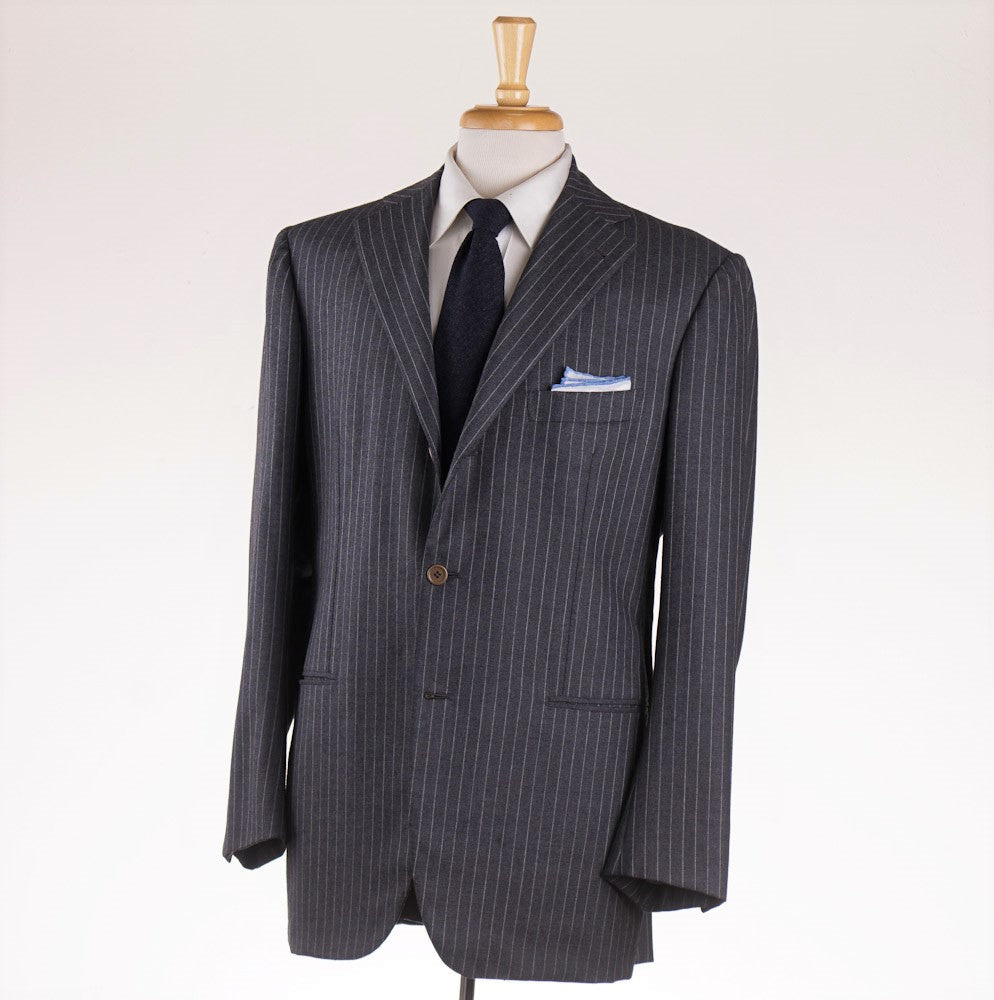 Orazio Luciano Gray Stripe Wool-Cashmere Suit - Top Shelf Apparel