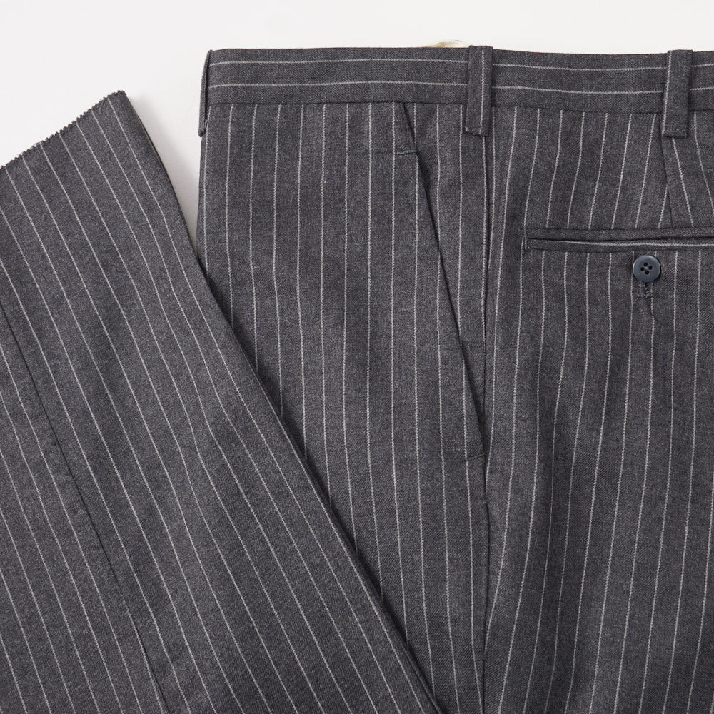 Orazio Luciano Gray Stripe Wool-Cashmere Suit - Top Shelf Apparel