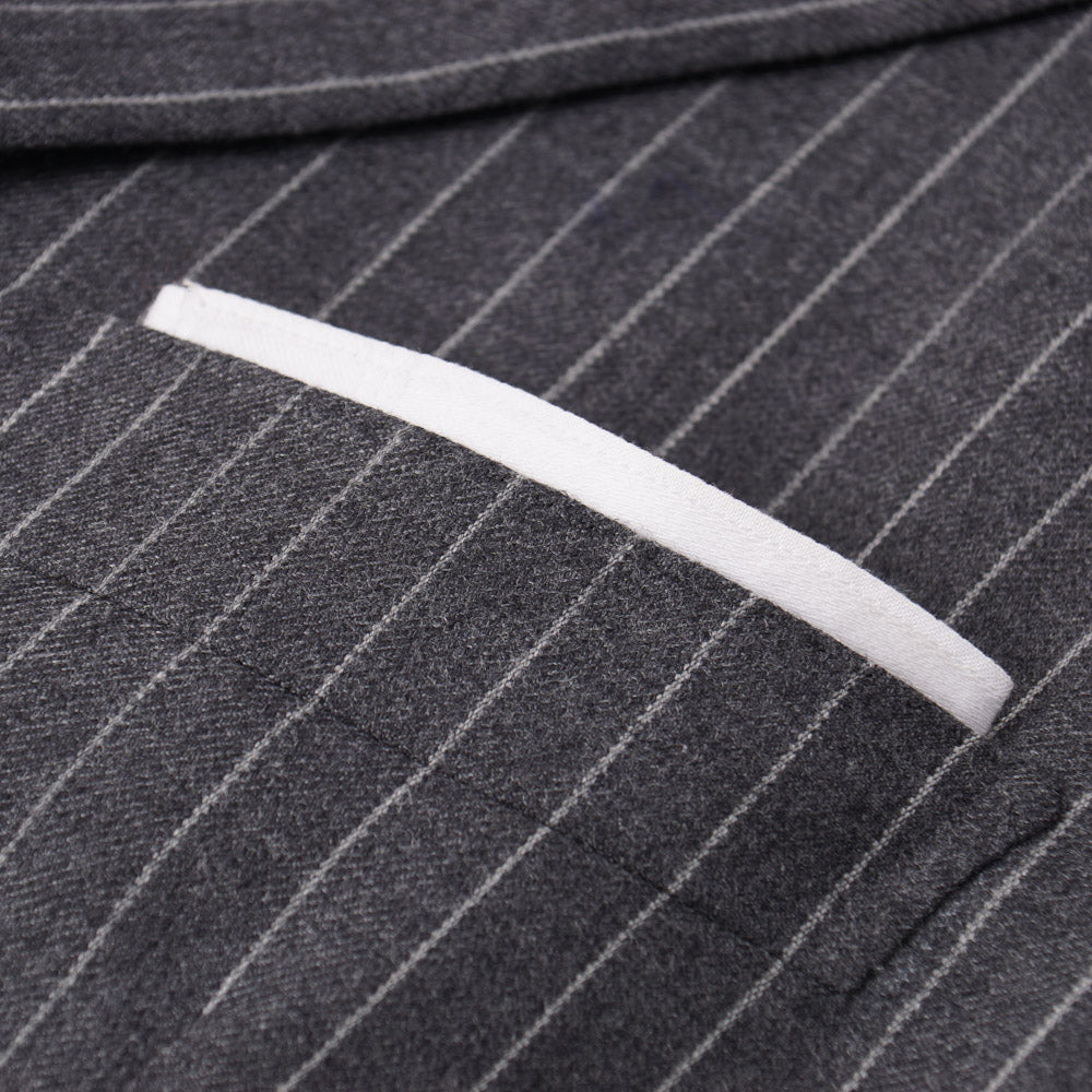 Orazio Luciano Gray Stripe Wool-Cashmere Suit - Top Shelf Apparel