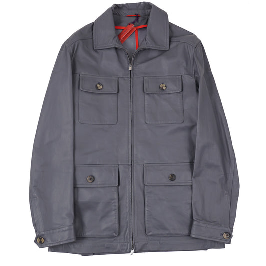 Isaia Field Jacket in Water Repellent Leather - Top Shelf Apparel