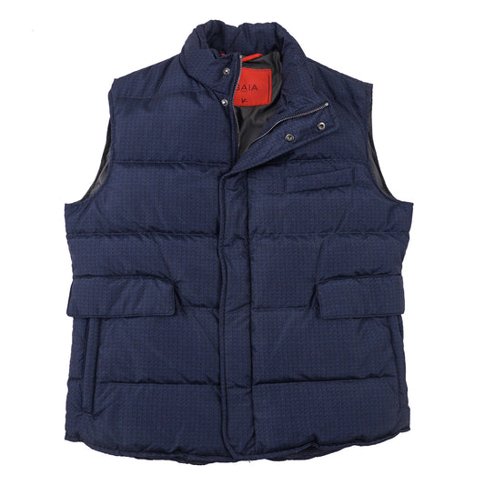 Isaia 'Aqua Print' Quilted Puffer Down Vest - Top Shelf Apparel