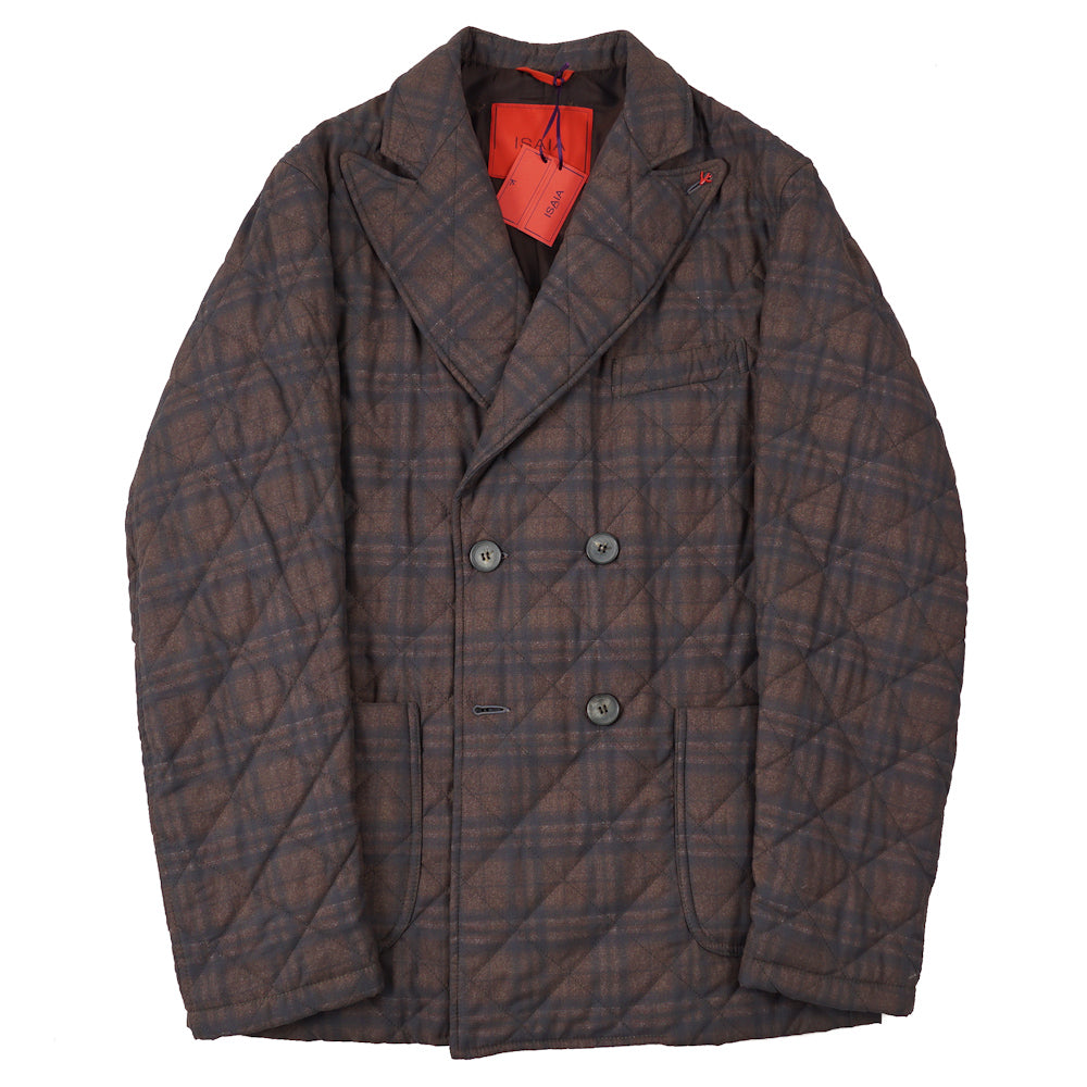 Isaia Printed Quilted Puffer Pea Coat - Top Shelf Apparel