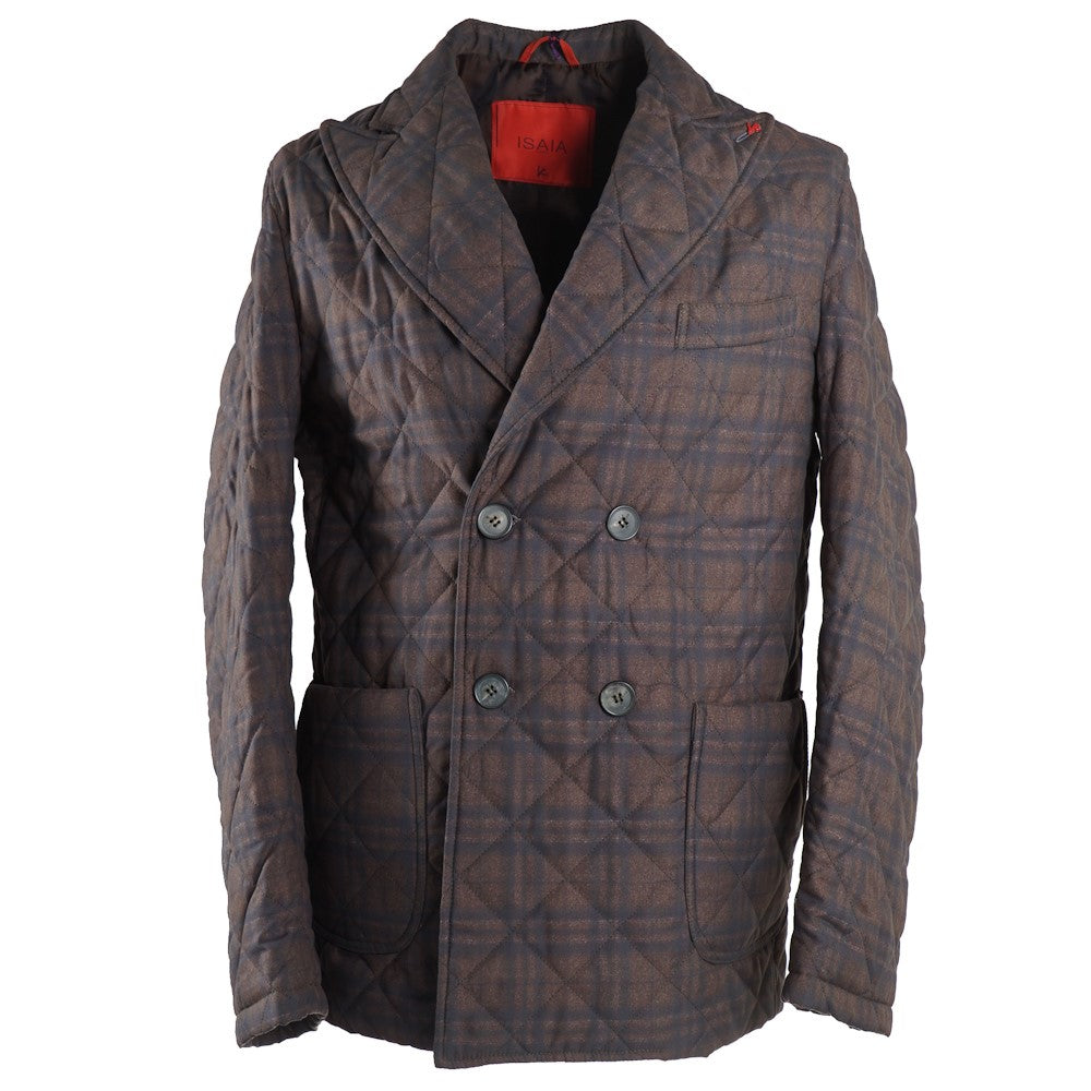 Isaia Printed Quilted Puffer Pea Coat - Top Shelf Apparel