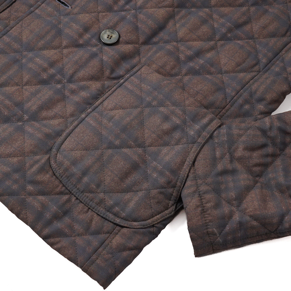 Isaia Printed Quilted Puffer Pea Coat - Top Shelf Apparel