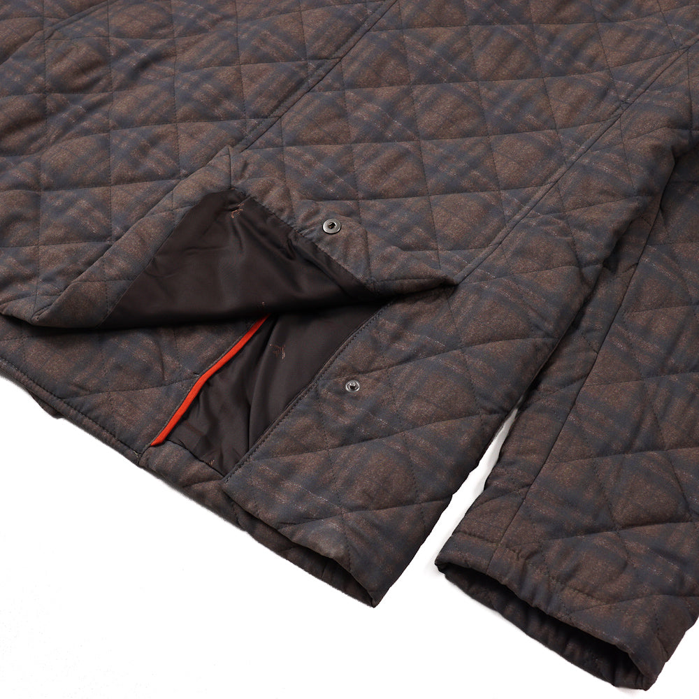 Isaia Printed Quilted Puffer Pea Coat - Top Shelf Apparel