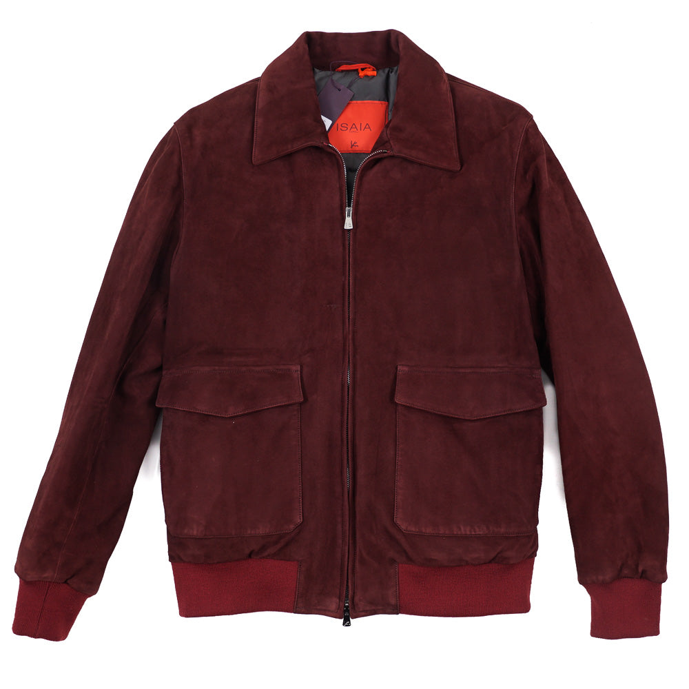 Isaia Down-Filled Suede Bomber Jacket - Top Shelf Apparel