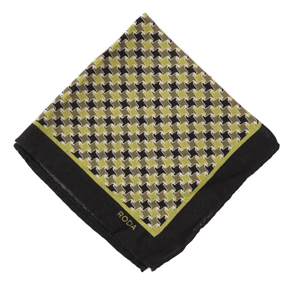 Roda Houndstooth Wool-Silk Pocket Square - Top Shelf Apparel