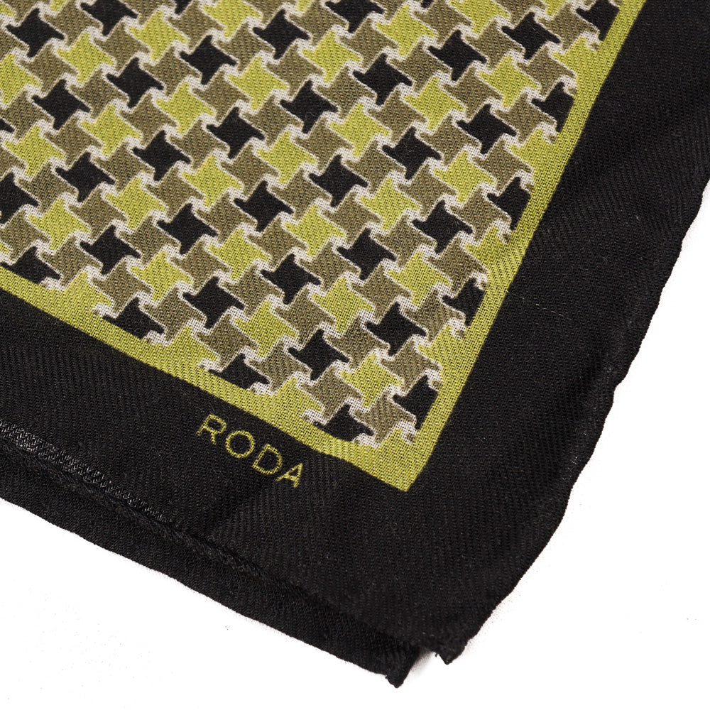 Roda Houndstooth Wool-Silk Pocket Square - Top Shelf Apparel