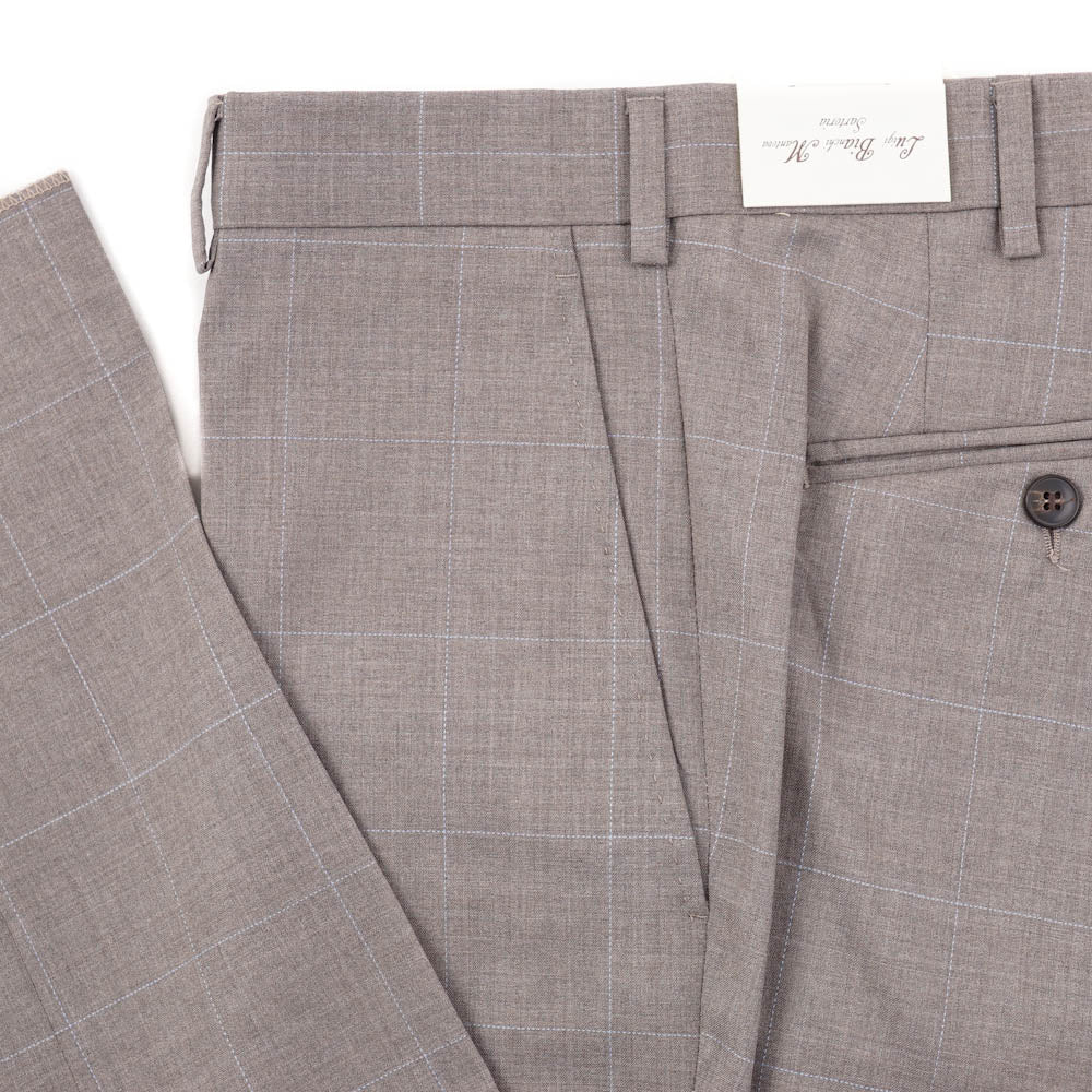 Luigi Bianchi Dove Gray Check Wool Pants - Top Shelf Apparel