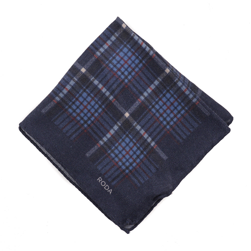 Roda Layered Check Print Wool Pocket Square - Top Shelf Apparel