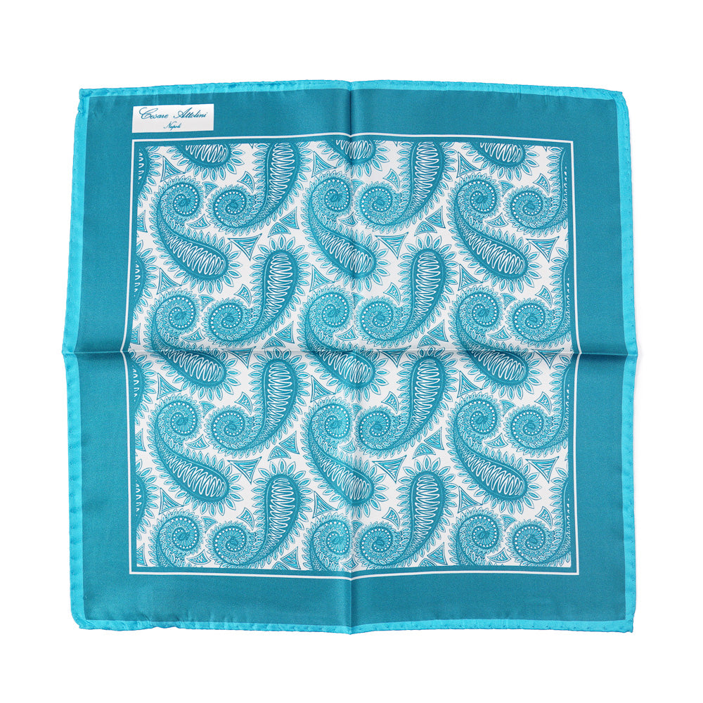 Attolini Paisley Print Silk Pocket Square - Top Shelf Apparel