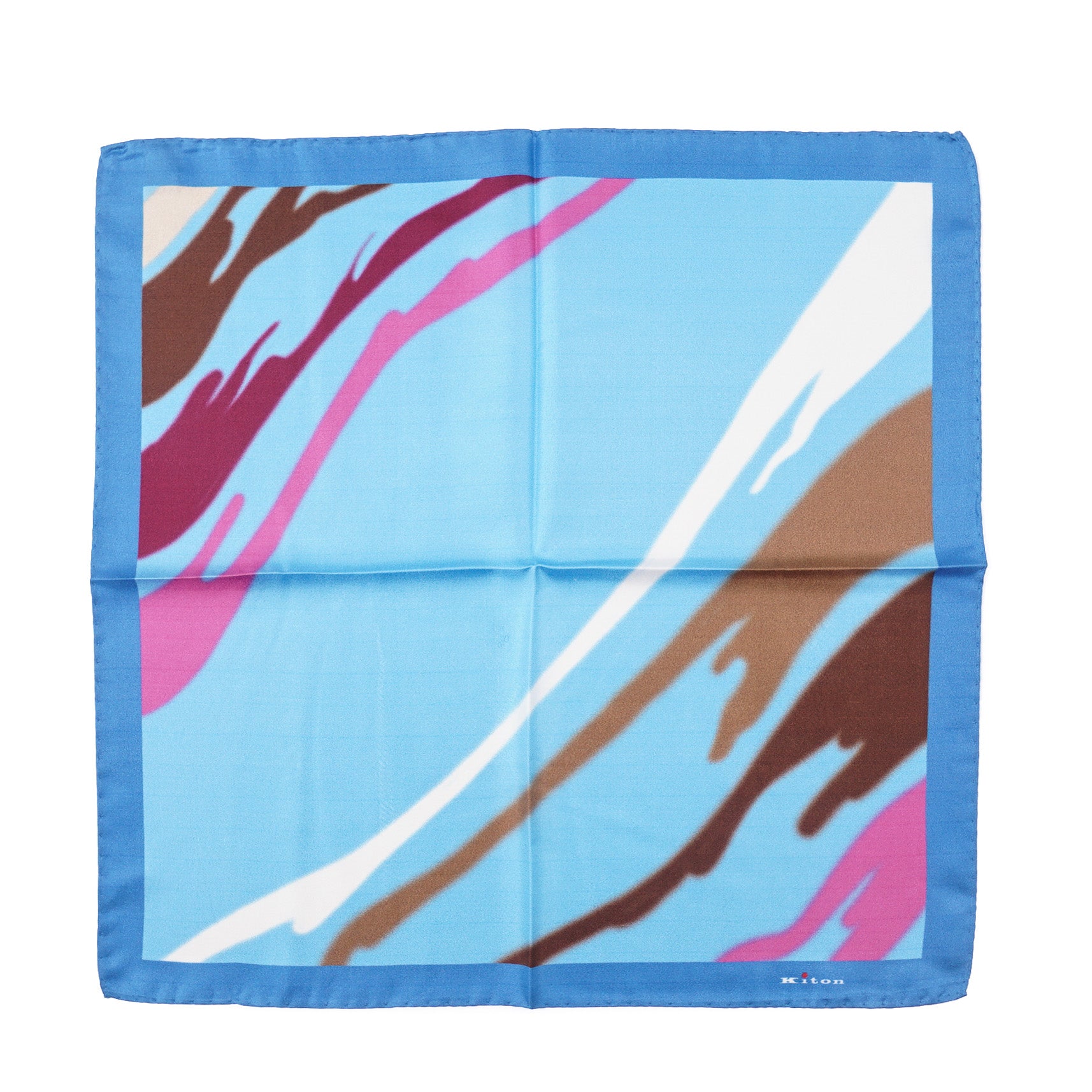 Kiton Watercolor Print Silk Pocket Square - Top Shelf Apparel