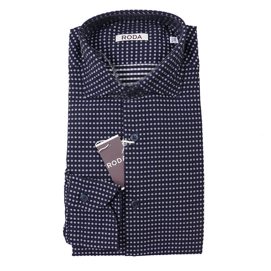Roda Navy Dot Pattern Cotton Shirt - Top Shelf Apparel