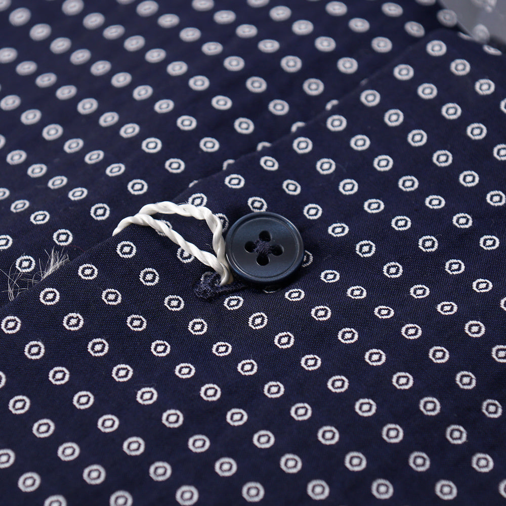 Roda Navy Dot Pattern Cotton Shirt - Top Shelf Apparel