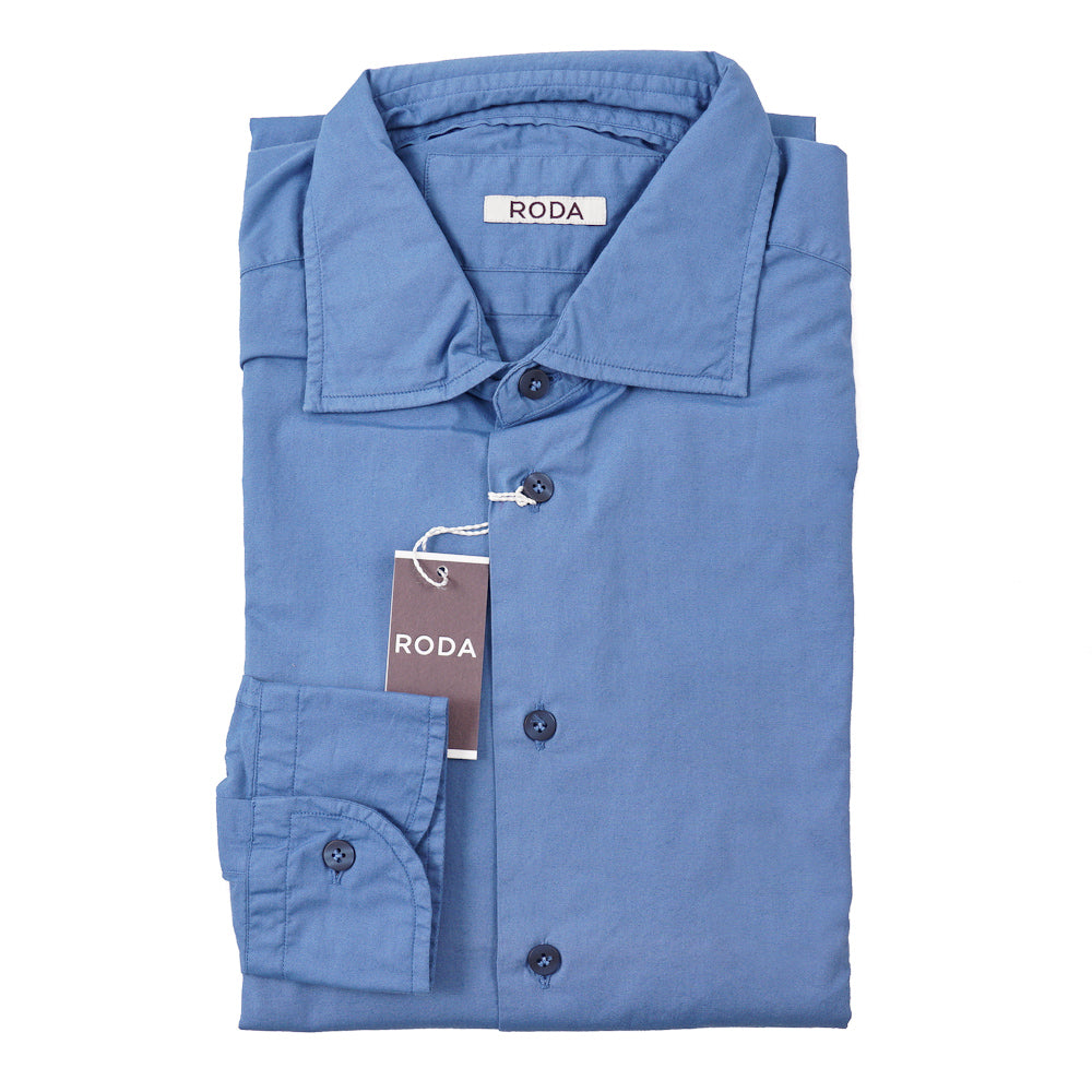 Roda Slim-Fit Slate Blue Cotton Shirt - Top Shelf Apparel