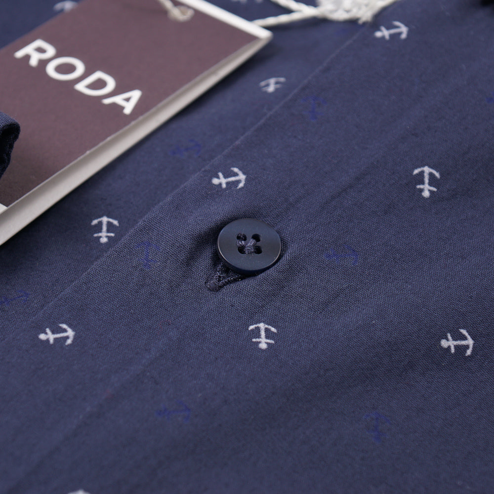 Roda Slim-Fit Anchor Print Cotton Shirt - Top Shelf Apparel