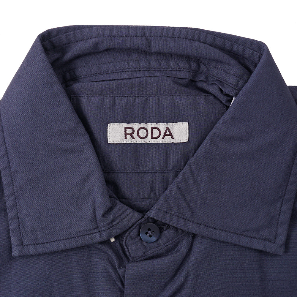 Roda Slim-Fit Navy Blue Cotton Shirt - Top Shelf Apparel
