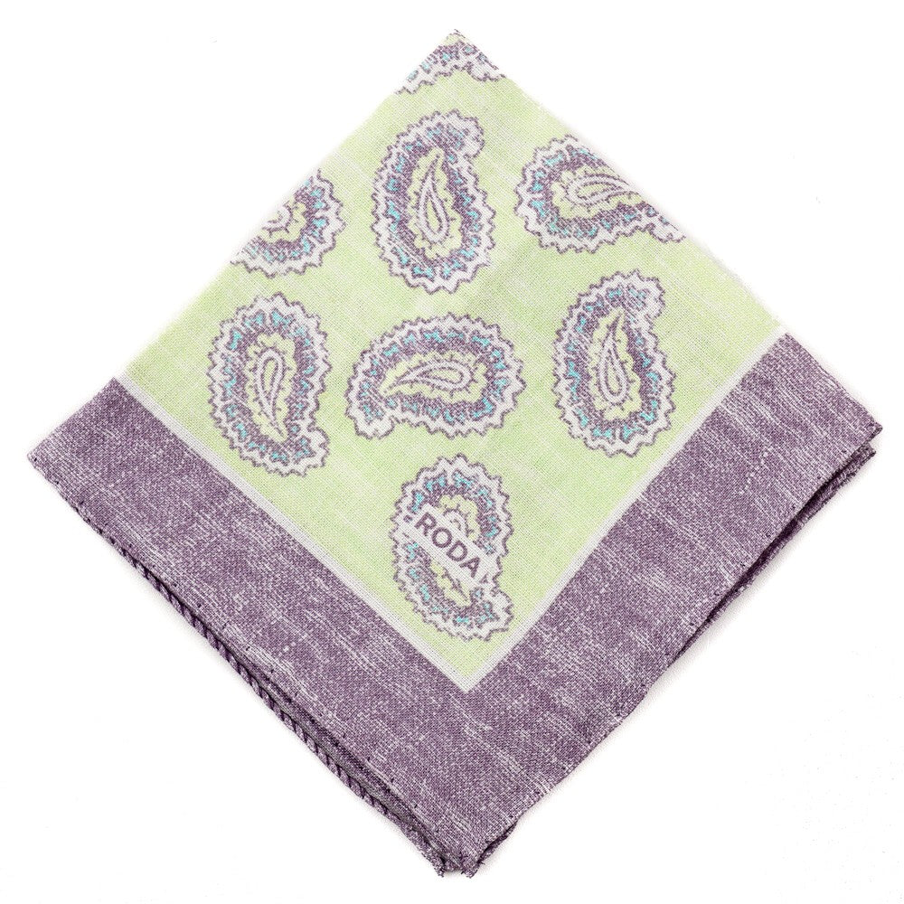 Roda Paisley Print Linen Pocket Square - Top Shelf Apparel