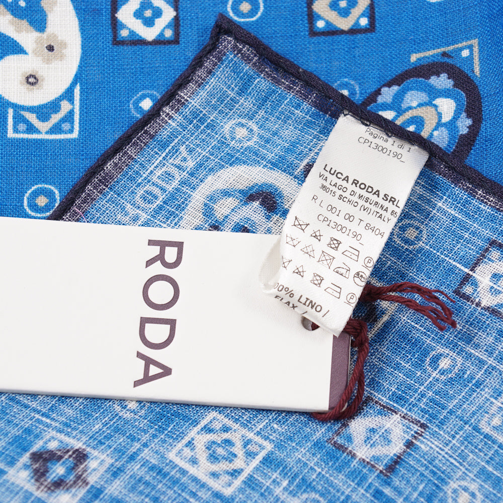 Roda Paisley Medallion Print Linen Pocket Square - Top Shelf Apparel