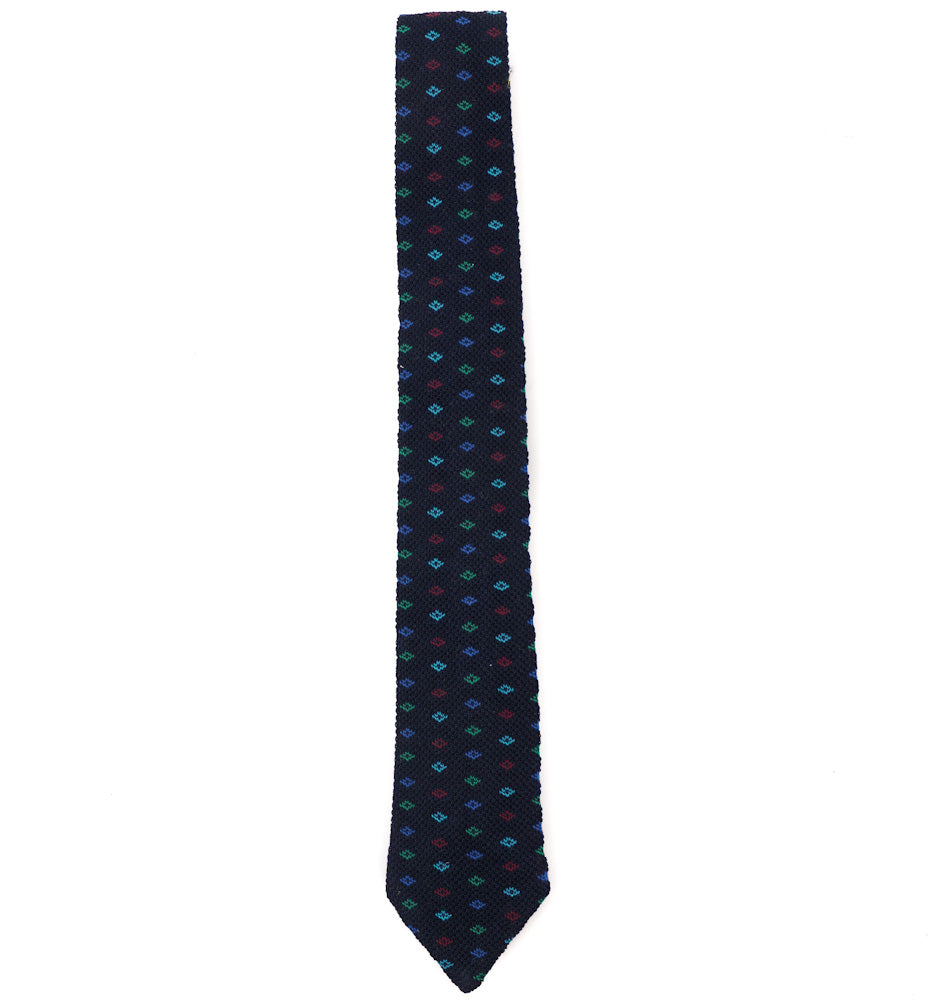Roda Navy Blue Knit Jacquard Tie - Top Shelf Apparel