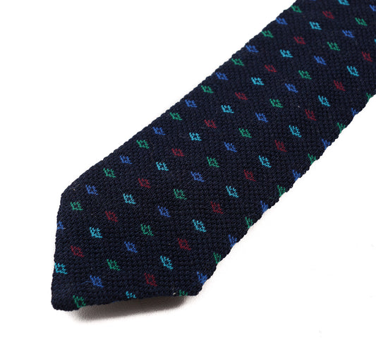 Roda Navy Blue Knit Jacquard Tie - Top Shelf Apparel