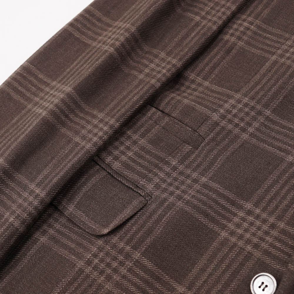 Brunello Cucinelli Brown Check Wool-Linen-Silk Sport Coat - Top Shelf Apparel