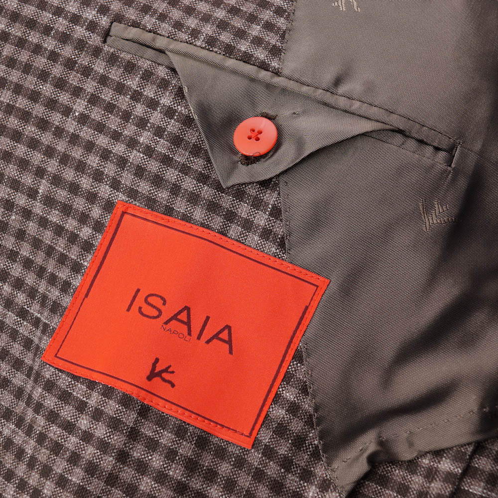 Isaia Brown Check Wool-Silk-Linen Sport Coat - Top Shelf Apparel